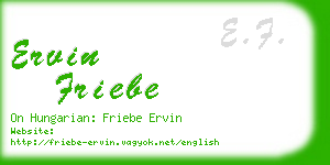 ervin friebe business card